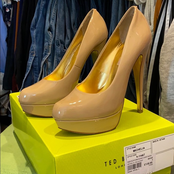 Ted Baker Nude Patent Leather Platform Pump - Picture 2 of 4